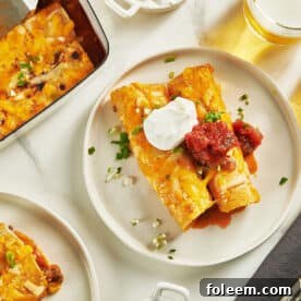 Enchiladas on plates