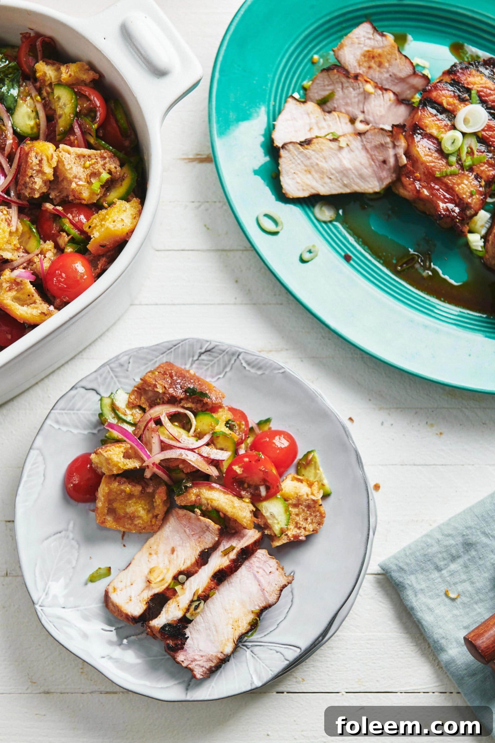 Grilled Soy-Ginger Pork Chops on plates.