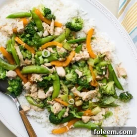 Chicken, Broccoli, and Sugar Snap Pea Stir-Fry