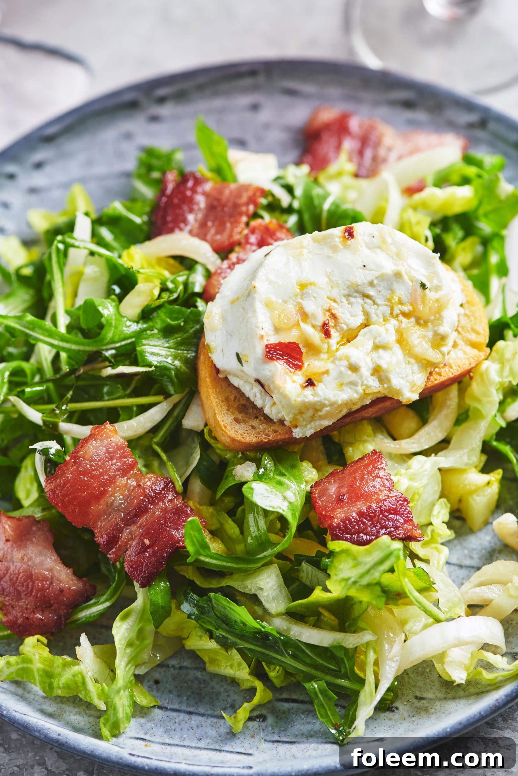 Bistro Salad with Warm Goat Cheese on crostini.