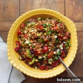 Food Deadline Mediterranean Tomato Wheat Berry Salad with Fresh Herbs