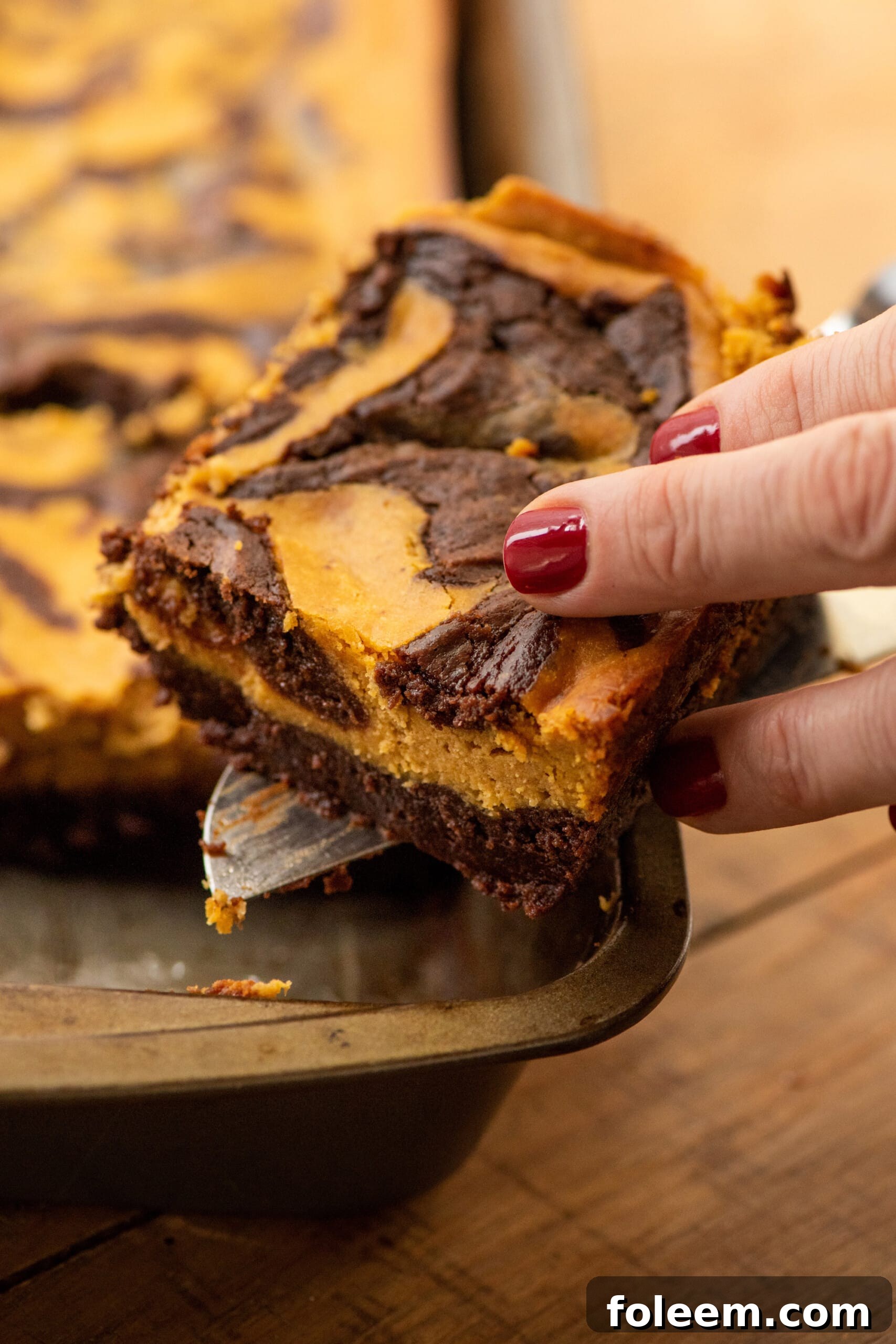 Pumpkin Cream Cheese Brownies / Photo by Cheyenne Cohen / Katie Workman / themom100.com