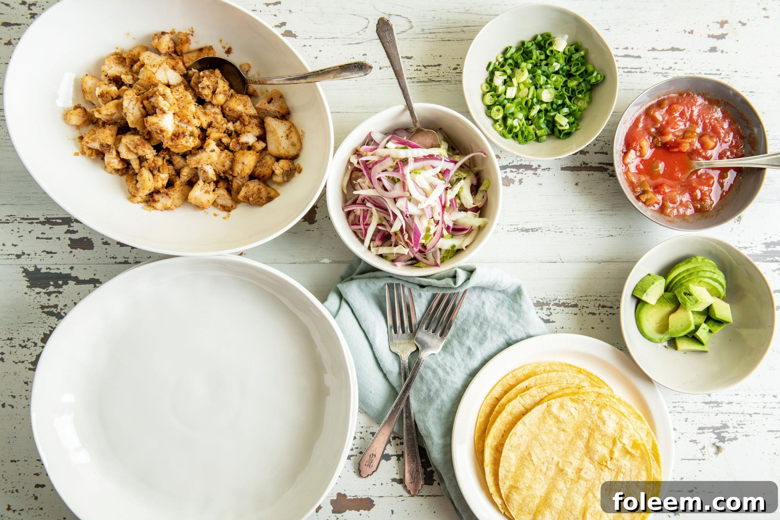 Toppings for Alaska Rockfish Tacos.