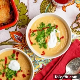 Creamy Rutabaga, Parsnip and Cheddar Soup