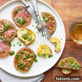 Tomatoes with Mint Basil Pesto / Photo by Mia / Katie Workman / themom100.com