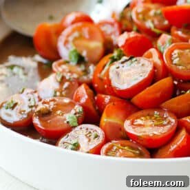 Cherry tomato salad with vinaigrette