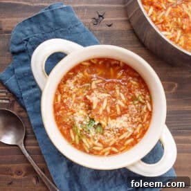 Tomato, Orzo and Dill Soup