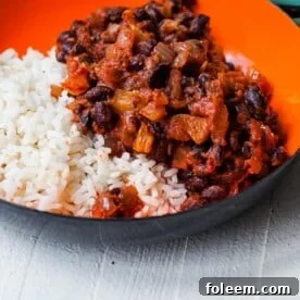 Bowl of Black Beans over Rice.