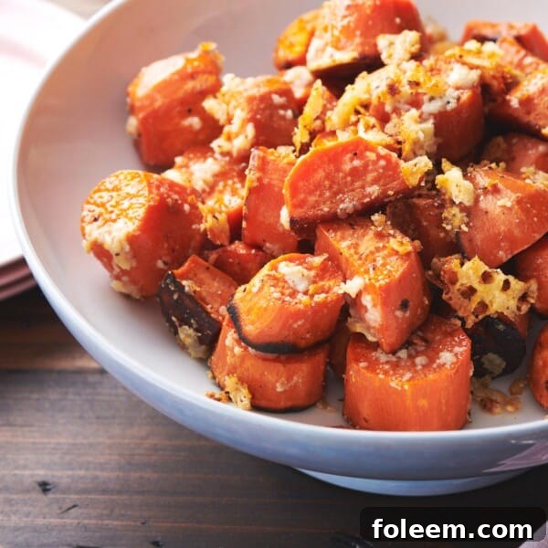 Garlic-Parmesan Sweet Potatoes