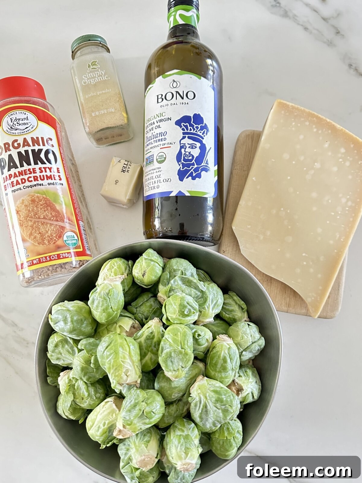 recipe ingredients on a white surface