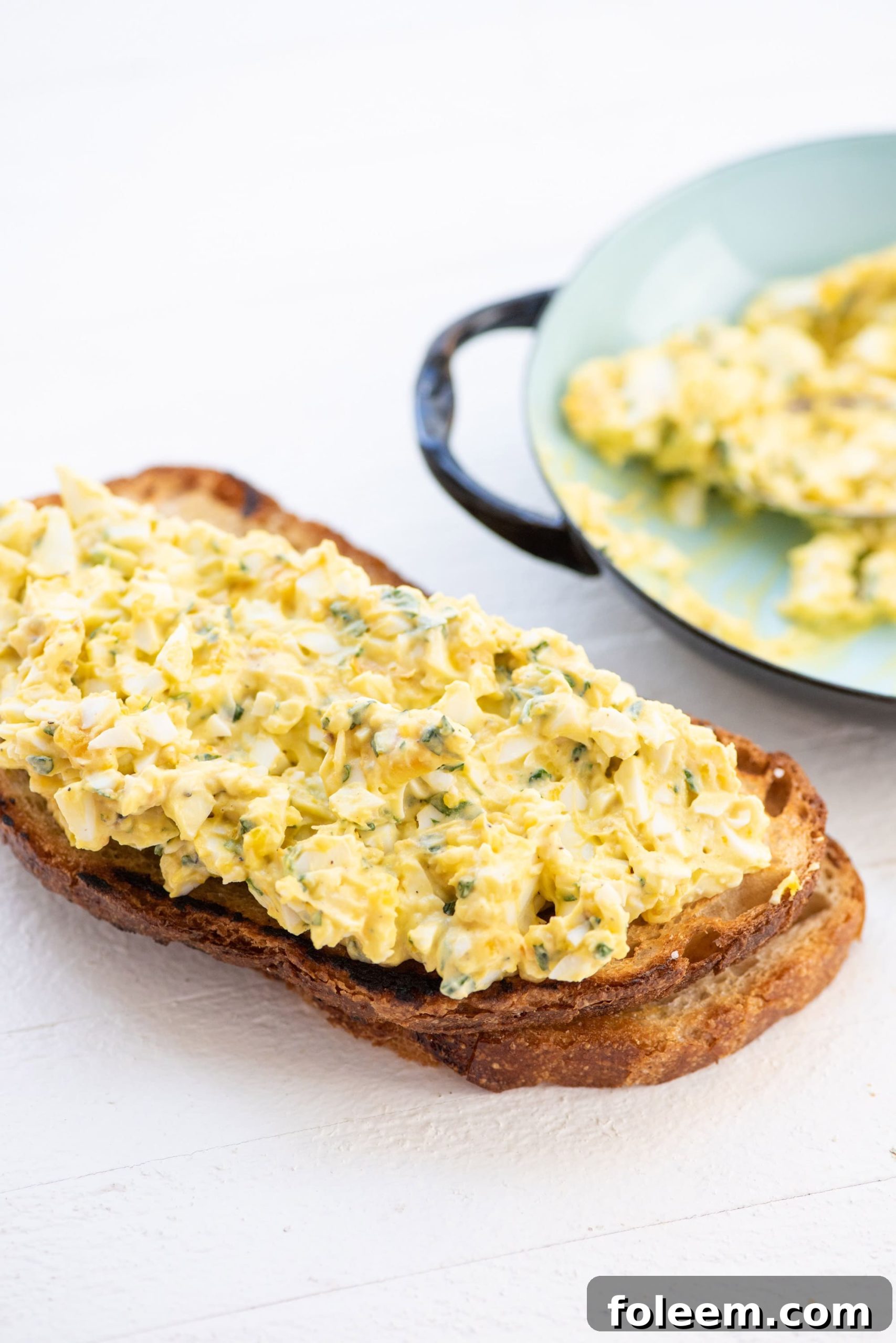 Simple Orange Basil Egg Salad on toast.