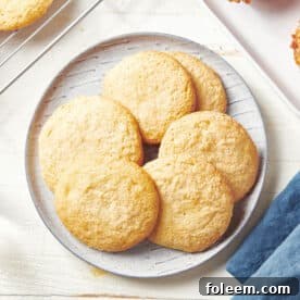 Plate of Soft Chewy Sugar Cookies.