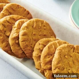 Imprinted Peanut Butter Cookies in a long white dish.