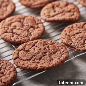 Mexican Hot Chocolate Cookies on wire rack.