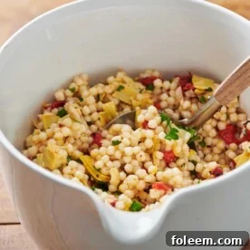 Artichoke, Feta and Roasted Pepper Couscous Salad