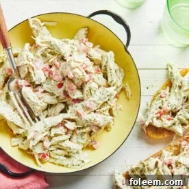 Herbed Chicken Salad in yellow bowl.