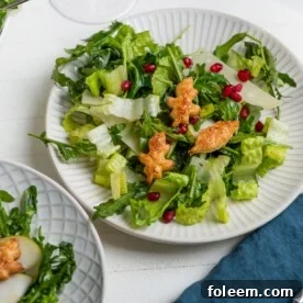 Green Salad with Pears, Parmesan and Pomegranate Seeds