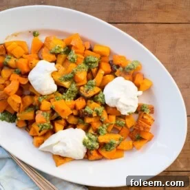 Roasted Squash with Salsa Verde and Whipped Feta and Ricotta