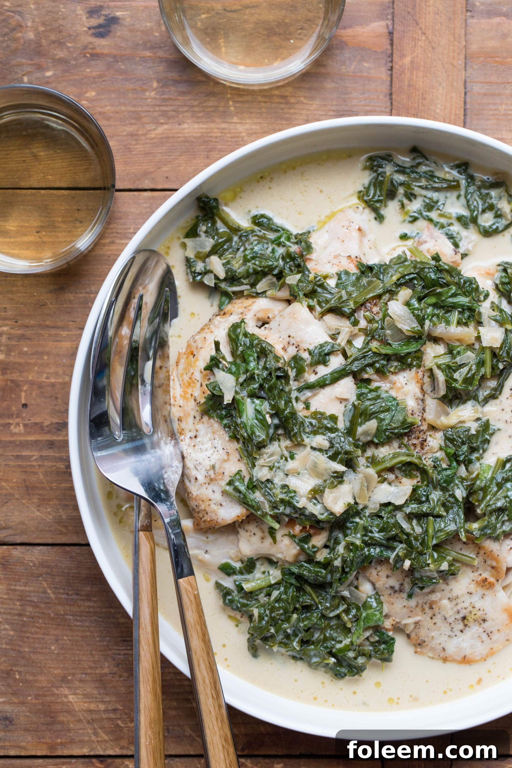 Chicken with Arugula and Mustard Pan Sauce.